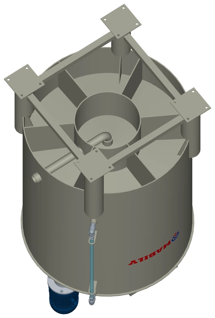Fundo cônico com reforços do tanque de dupla agitação