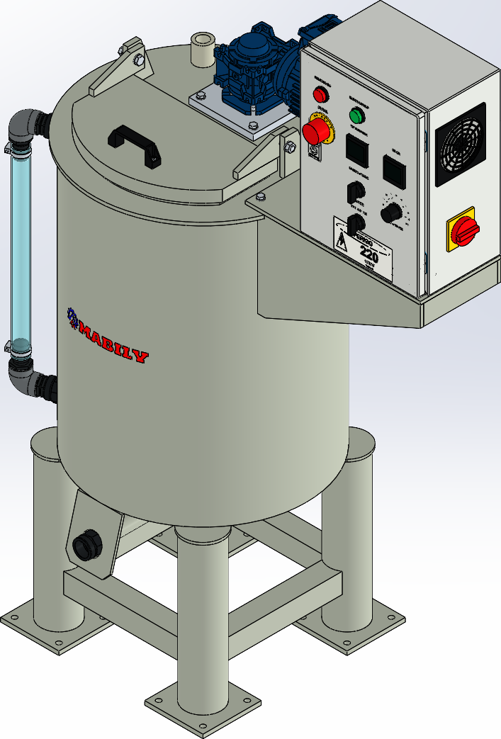 Desenho do tanque misturador Mabily de 100 litros