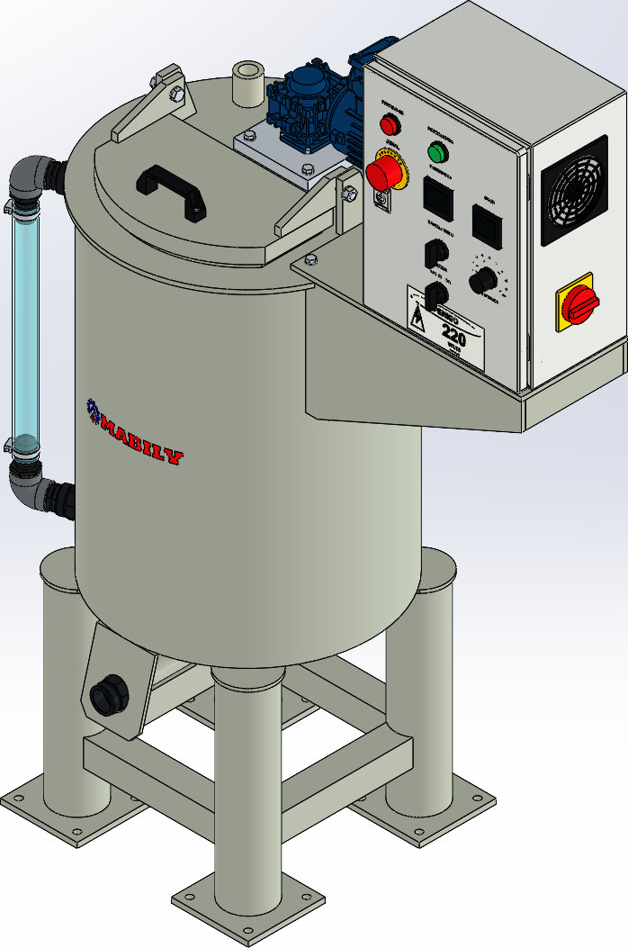 Desenho do tanque misturador Mabily de 75 litros