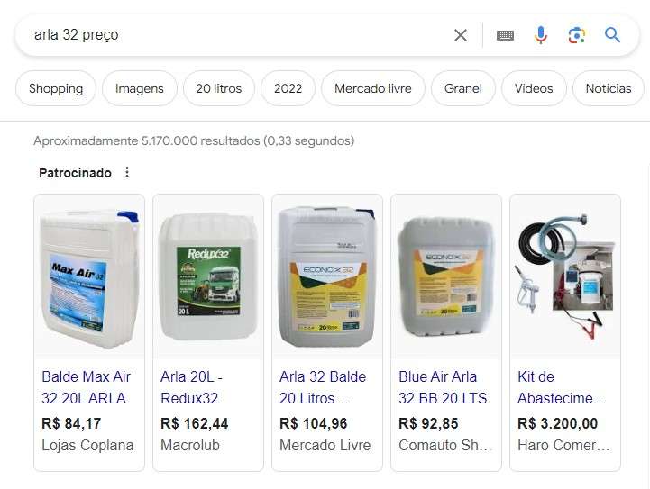 Arla 32 preço