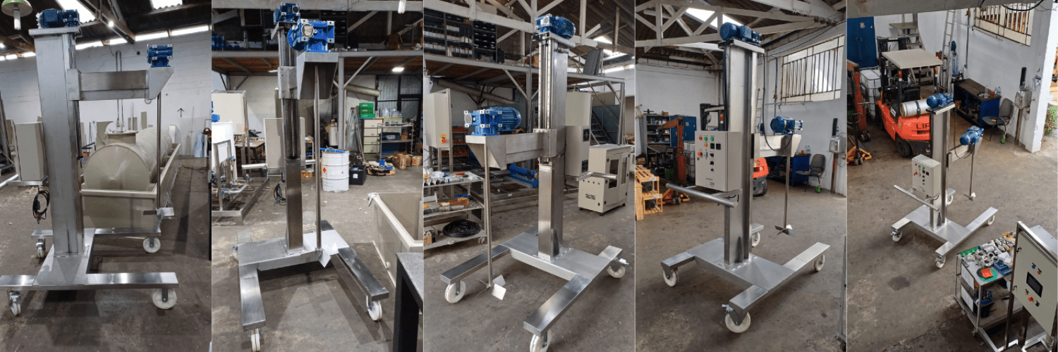 Misturador agitador industrial para produtos químicos com múltiplas vistas