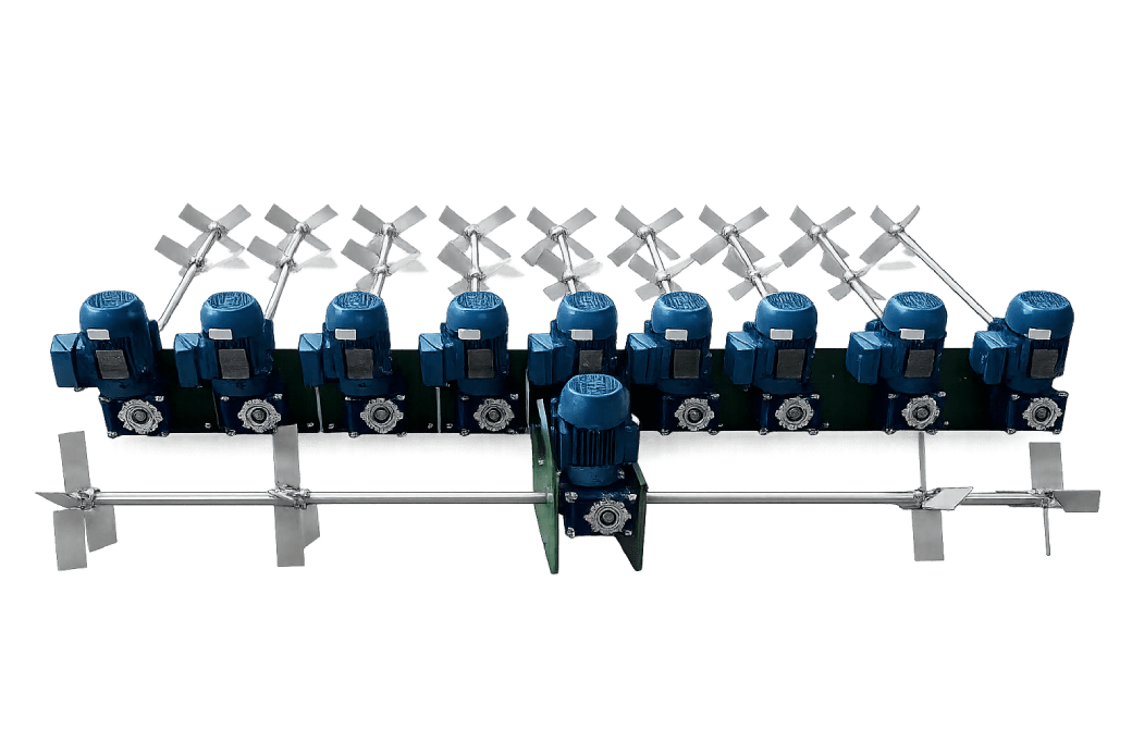 Agitador industrial para tanques de tratamento de efluentes com motoredutor baixo RPM